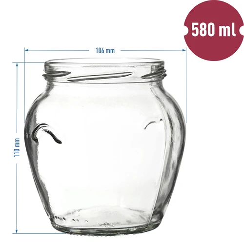 Pot TO Amfora 580 ml met gekleurde deksel fi82/6-6st. - 6