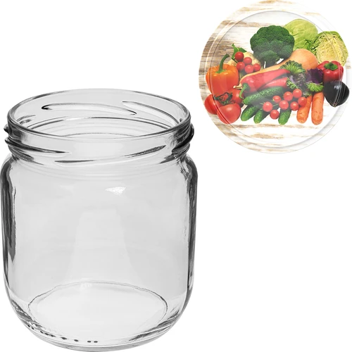 Pot TO Gurken 425 ml met gekleurde deksel fi 82/6 - 6 stuks - 6
