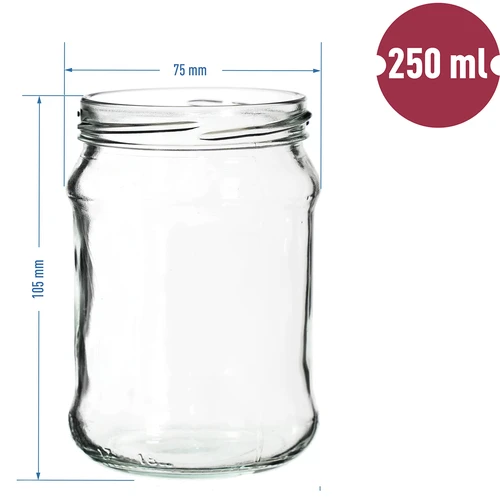 Pot TO Kwart 250 ml met deksel fi 66 - 6 stuks - 6