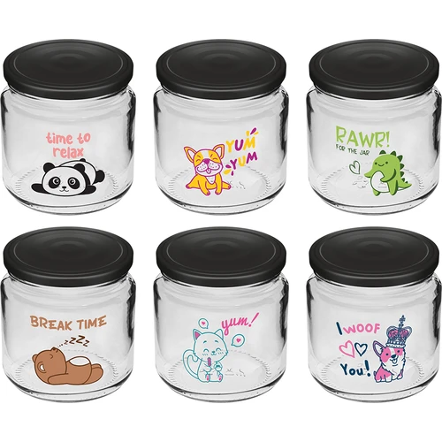 Pot voor kinderen twist off 212ml met opdruk en deksel fi 66/4, 6 stuks