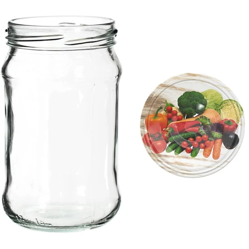 Potten 300 ml met gekleurd deksel fi 66 - 6 stuks - 8