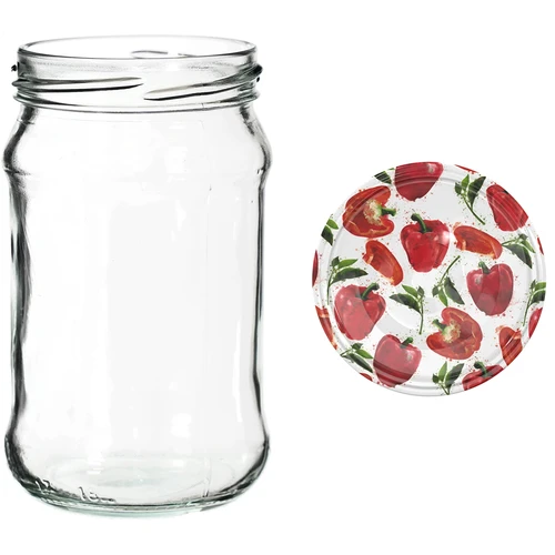 Potten 300 ml met gekleurd deksel fi 66 - 6 stuks - 10