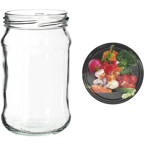 Potten 300 ml met gekleurd deksel fi 66 - 6 stuks - 11