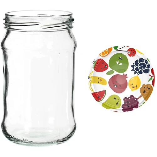 Potten 300 ml met gekleurd deksel fi 66 - 6 stuks - 13