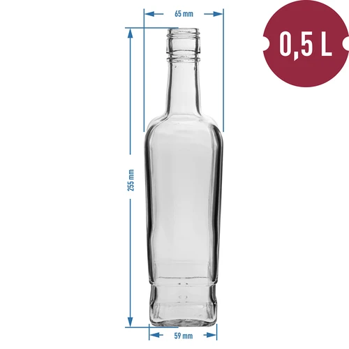 Princiepsfles 500 ml met dop, 6 stuks - 6