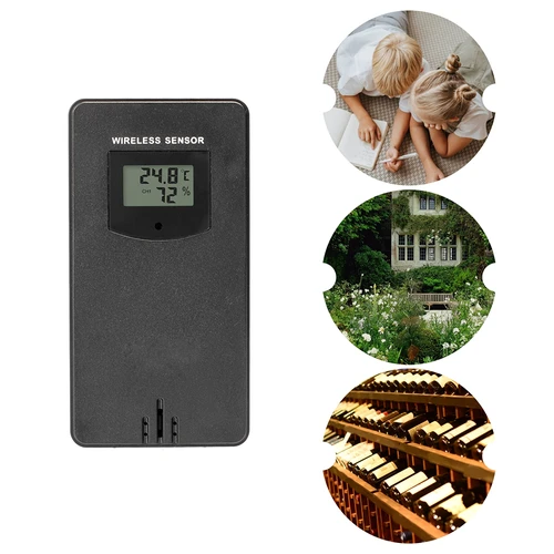 RCC weerstation, DCF – elektronisch, verlicht, draadloos, sensor, zwart - 20