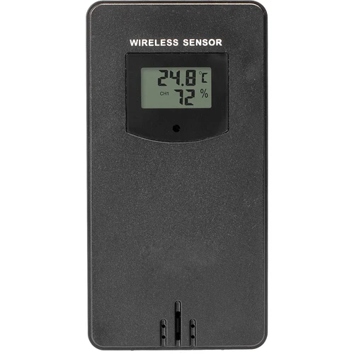 RCC weerstation, DCF – elektronisch, verlicht, draadloos, sensor, zwart - 8