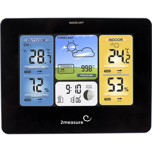 RCC Weerstation – elektronisch, verlicht, draadloos, sensor, zwart - 4