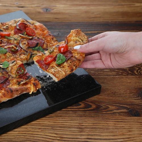 Rechthoekige granieten pizzasteen 37 x 35 cm - 9