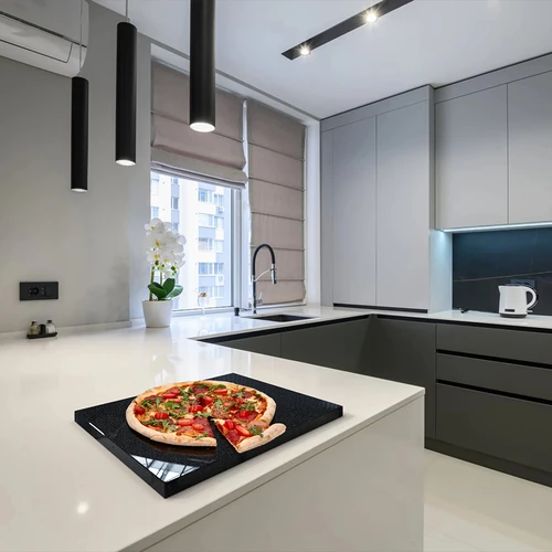 Rechthoekige granieten pizzasteen 37 x 35 cm - 13