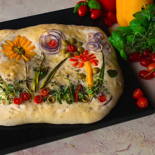 Rechthoekige granieten pizzasteen 37 x 35 cm - 11