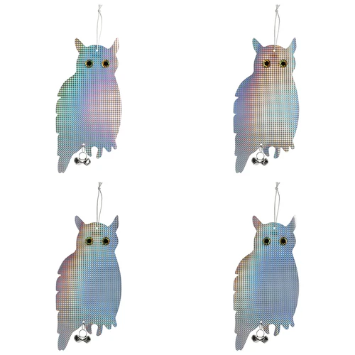 Reflecterende vogelafschrikhanger - uil met belletjes - 3
