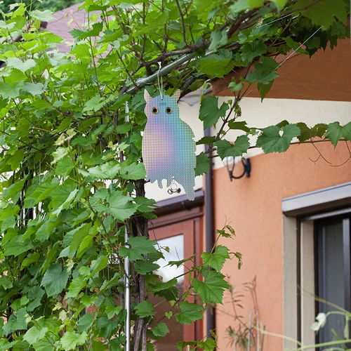 Reflecterende vogelafschrikhanger - uil met belletjes - 10