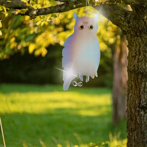 Reflecterende vogelafschrikhanger - uil met belletjes - 9
