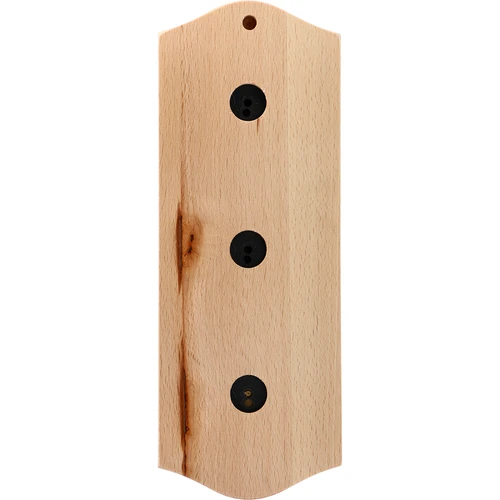 Retro weerstation - natuurlijk hout met zilveren wijzerplaten - 4