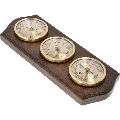 Retro weerstation - venge kleur met gouden wijzerplaten - 2