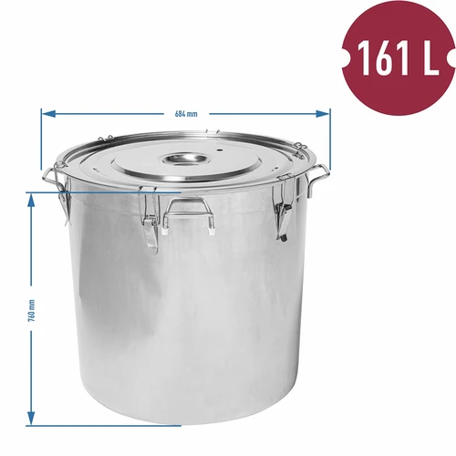 Roestvrijstalen container 161 L met deksel - 6