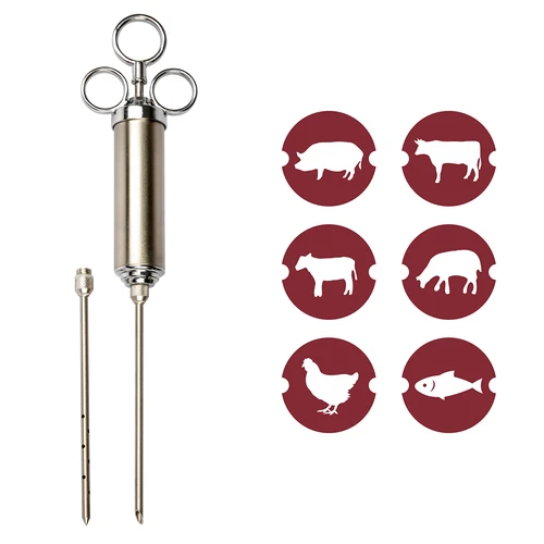 Roestvrijstalen injectiespuit 60 ml + 2 naalden - 9