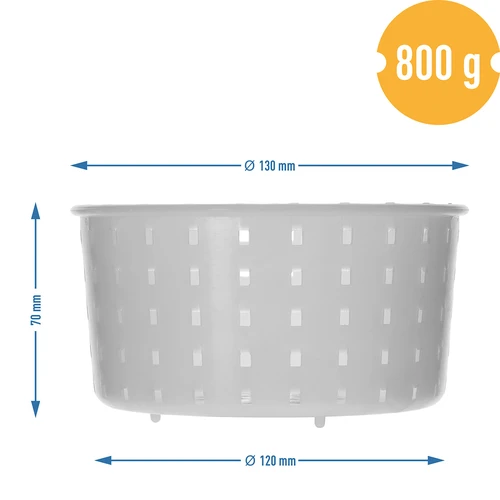 Ronde kaasvorm Ø 13 x 7 cm voor 800 g - 7