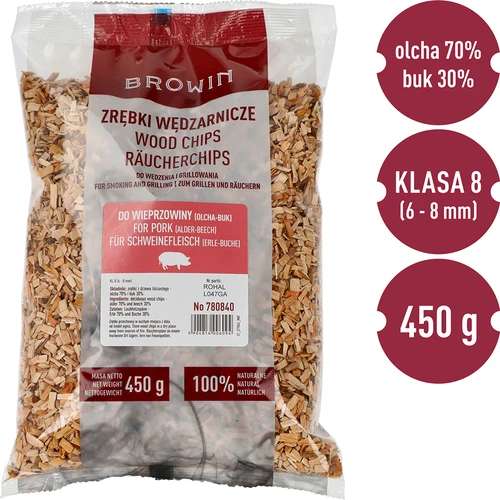 Rookhoutsnippers voor roken/grillen 70% elzenhout + 30% beukenhout, 450 g, kl. 8 - 3