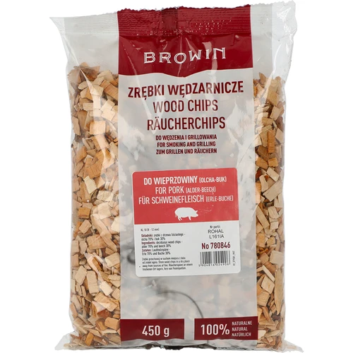 Rookhoutsnippers voor roken/grillen van varkensvlees – mix (70% elzen, 30% beuken), 450 g, klasse 10