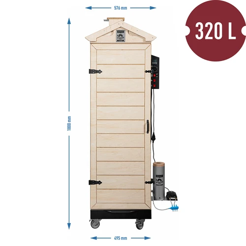 dragON PLYWOOD NATURE rookoven – frameloos, modulair, met digitale controller, 320 L - 8