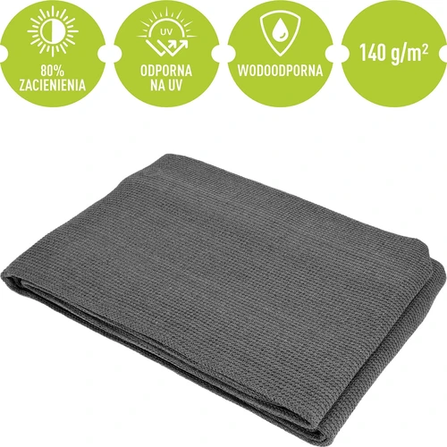 Schaduwdoek (80%, 140 g/m2) 0,9x5 m, grafiet - 5