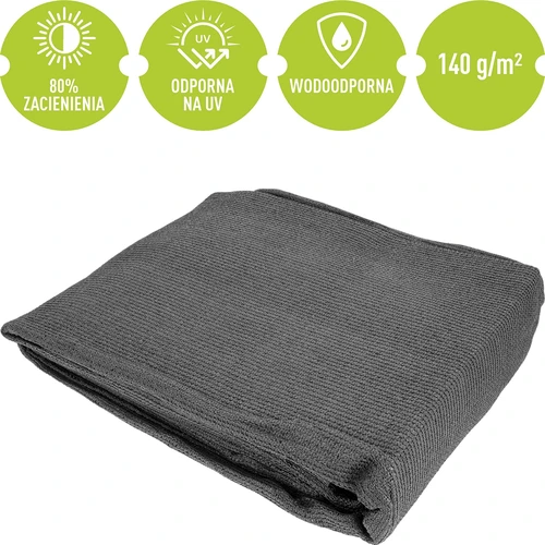 Schaduwdoek (80%, 140 g/m2) 1,5 x 5 m, grafiet - 5