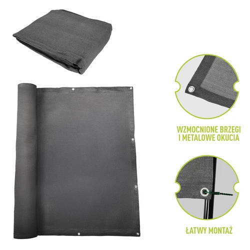Schaduwdoek (80%, 140 g/m2) 1,5 x 5 m, grafiet - 6