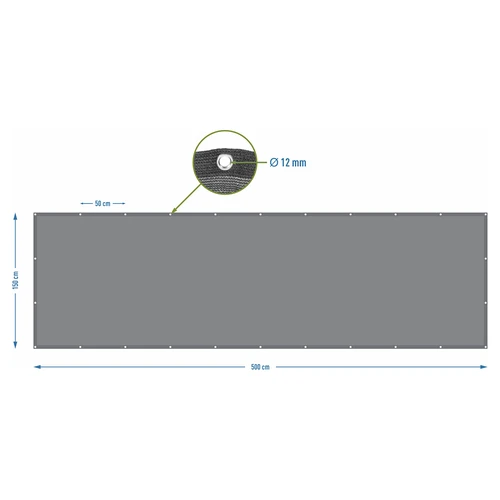 Schaduwdoek (80%, 140 g/m2) 1,5 x 5 m, grafiet - 7