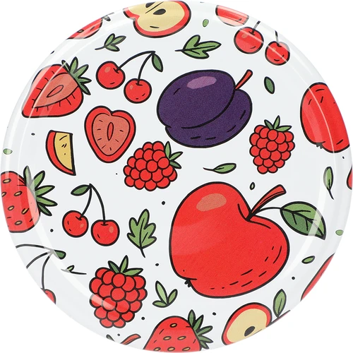 Schroefdeksel met print – fruitmotief, Ø 82/6, 10 stuks