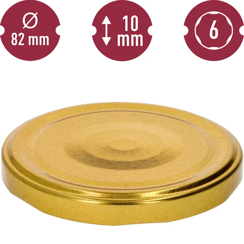 Schroefdop fi 82/6 goud - 10 stuks. - 2