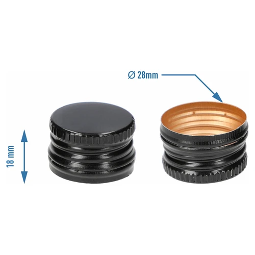 Schroefdop voor flessen fi 28/18 mm - zwart, 8 stuks. - 4