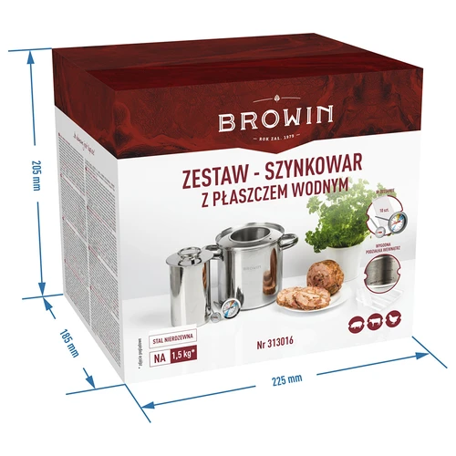 Set met watermantel - hamkoker 1,5 kg + pan - 16