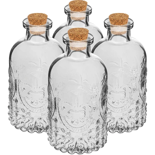 Set van flesjes met kurken, 240 ml - 4 stuks