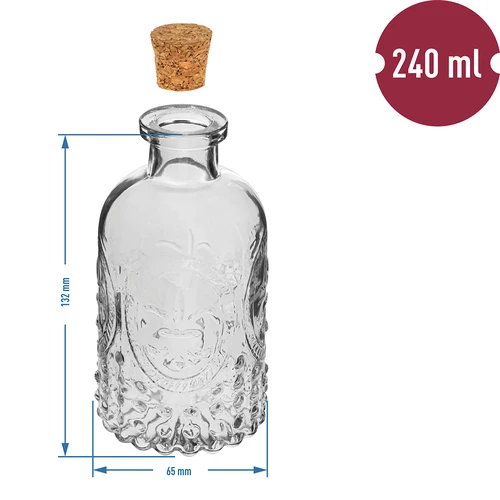 Set van flesjes met kurken, 240 ml - 4 stuks - 5
