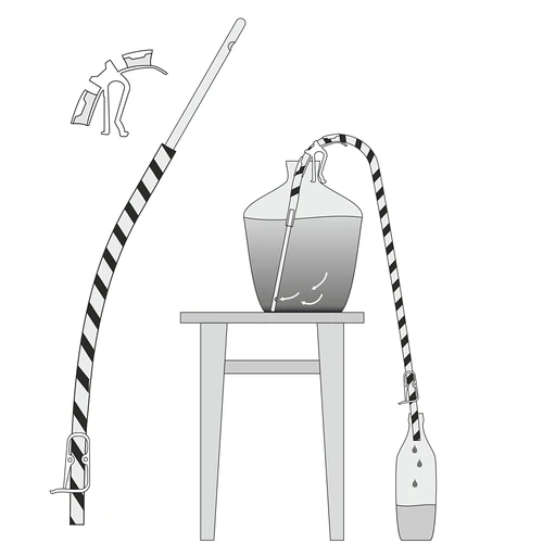 Set voor het aftappen van wijn met handvat en klem - 10