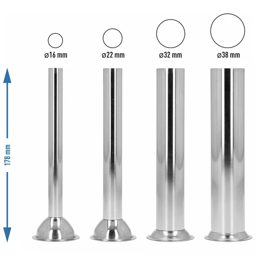 Set vultrechters van roestvrij staal voor verticale worstenvullers van Browin, 3, 5, 7 L, 4 st. - 4