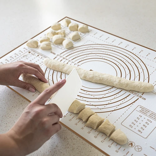 Siliconen mat – deegplank met opdruk: sjablonen en culinaire rekenmachine - 8