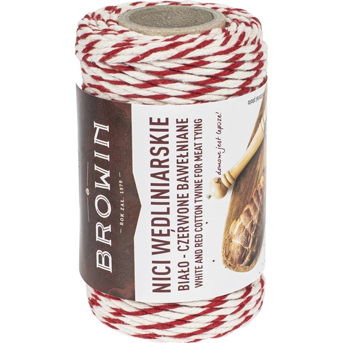 Slagerstouw wit-rood katoen (240°C) 55 m - 2