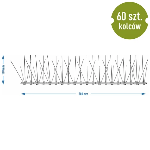 Spikes tegen vogels, op plastic strip, 10 stuks - 9
