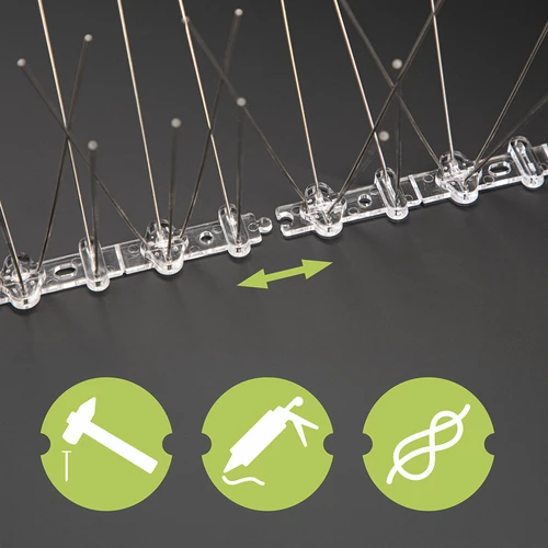 Spikes tegen vogels, op plastic strip, 10 stuks - 7