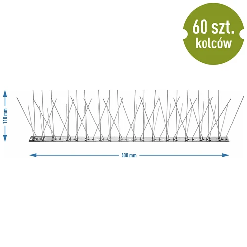 Spikes voor vogels, op metalen strip, 10 stuks - 9