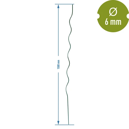 Spiraalvormige stalen stok 1,50m x 6mm - 2