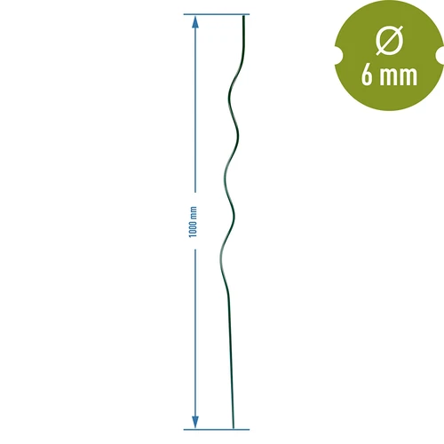 Spiraalvormige stalen stok 1m x 6mm - 2