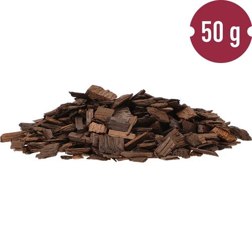 Sterk geroosterde eiken vlokken voor de aromatisering van alcoholen (whisky, bourbon, brandy, cognac, bier), 50 g - 4