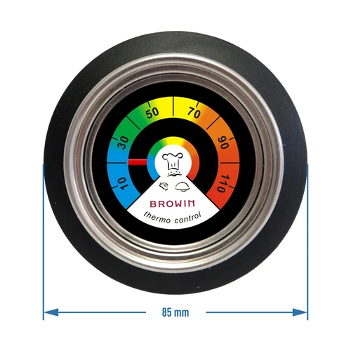 Thermometer-handvat voor deksel (0°C tot +120°C) Ø8,5cm - 3