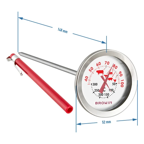 Thermometer met dubbele schaal (30°C tot 100°C) / (50°C tot 300°C) 13,0cm - 3