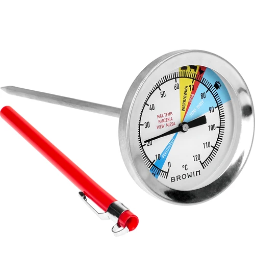 Thermometer voor hamkoker 1,5kg en 3kg (0°C tot +120°C) 12,5cm