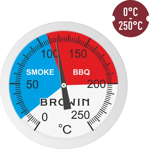 Thermometer voor rokerij en BBQ (0°C tot +250°C) 5,2cm - 4